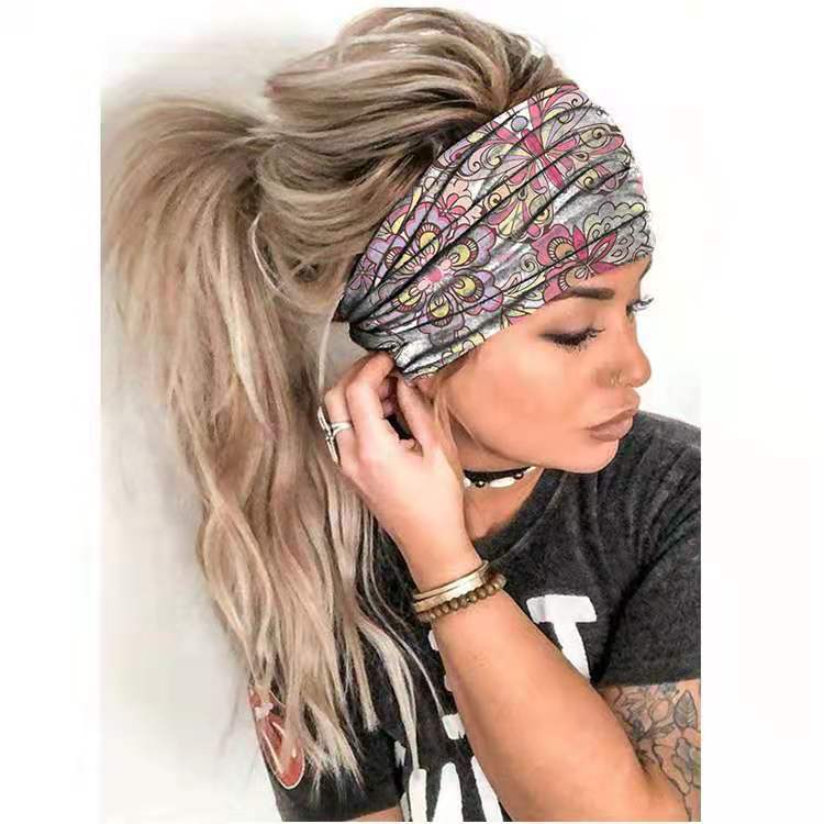 Floral Silk Yoga Hairband