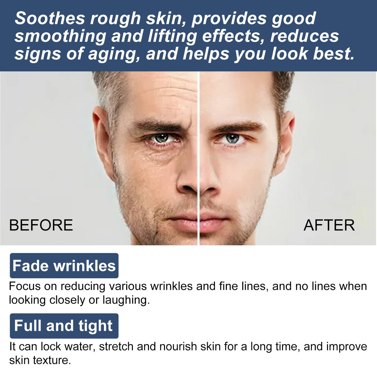 50ml 6 in 1 Men Face Cream Moisturizing Anti-aging Fade Fine Lines Reduce Dark Circles Smoothing Non-greasy Face Cream for Men