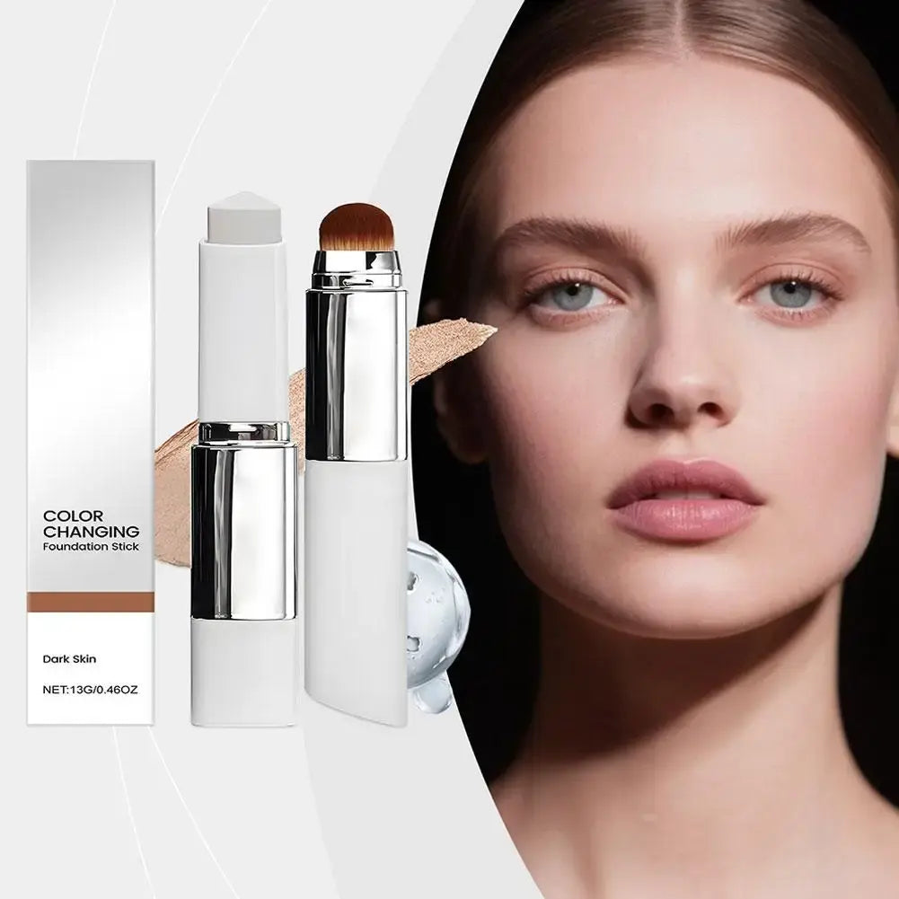 Color-changing foundation providing seamless skin tone adaptation for flawless makeup application
