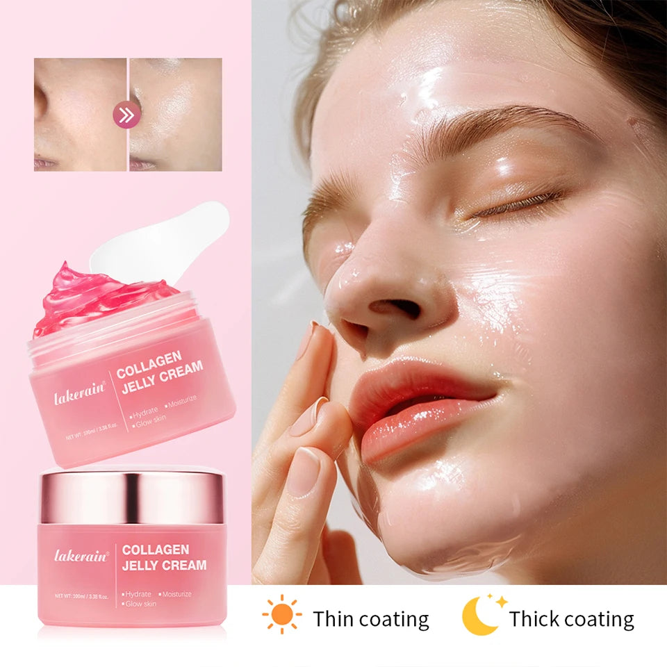 Deep Hydrating Collagen Jelly Cream Moisturizing Tightening Soothing Anti-Aging Firmness Hydration Cream Skincare Cosmetics