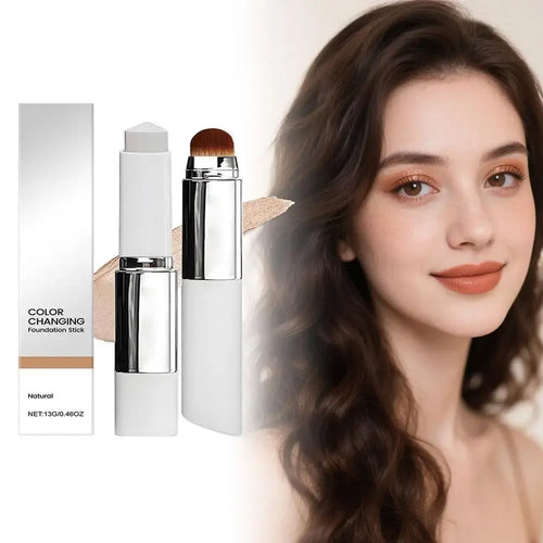 Color-changing foundation providing seamless skin tone adaptation for flawless makeup application