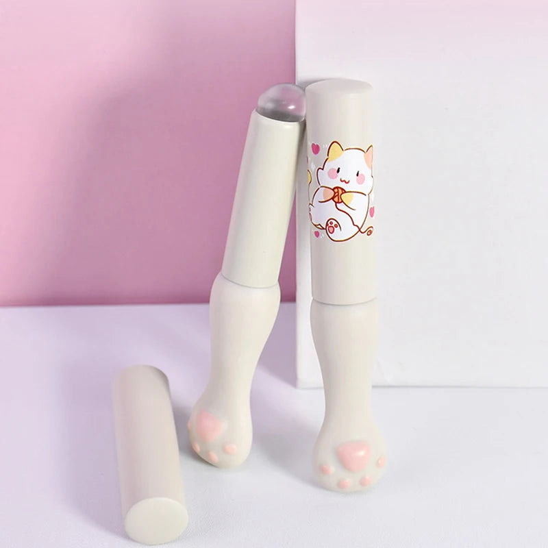 Silicone Lip Brush With Cover Angled Concealer Brushes Lip Balm Lip Gloss Angled Head Concealer Brushes Cat Paw Make Up Brushes