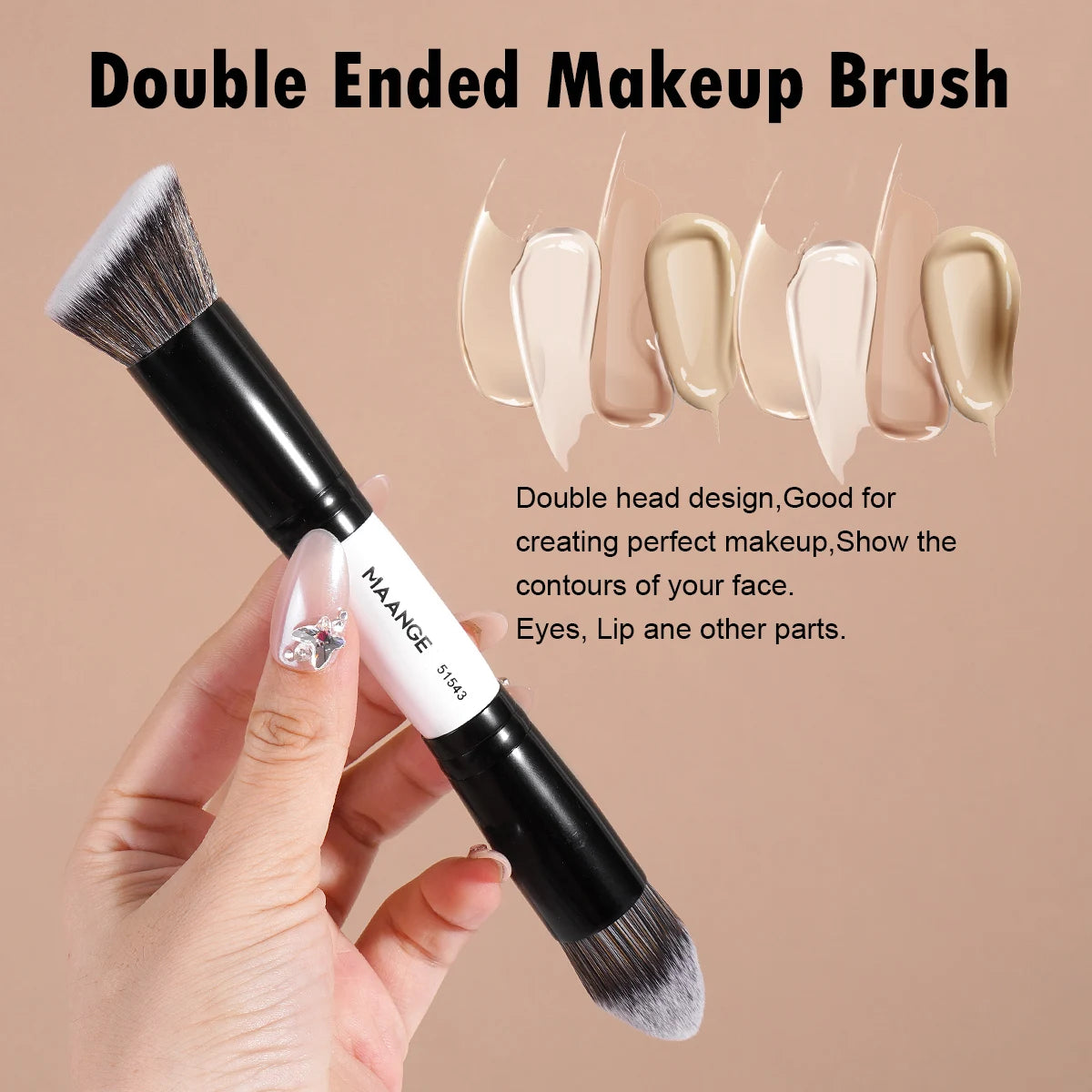 MAANGE Makeup Brushes 6Pcs Professional Synthetic Makeup Brush Set Foundation Concealer Kabuki Face Travel Makeup Brushes set