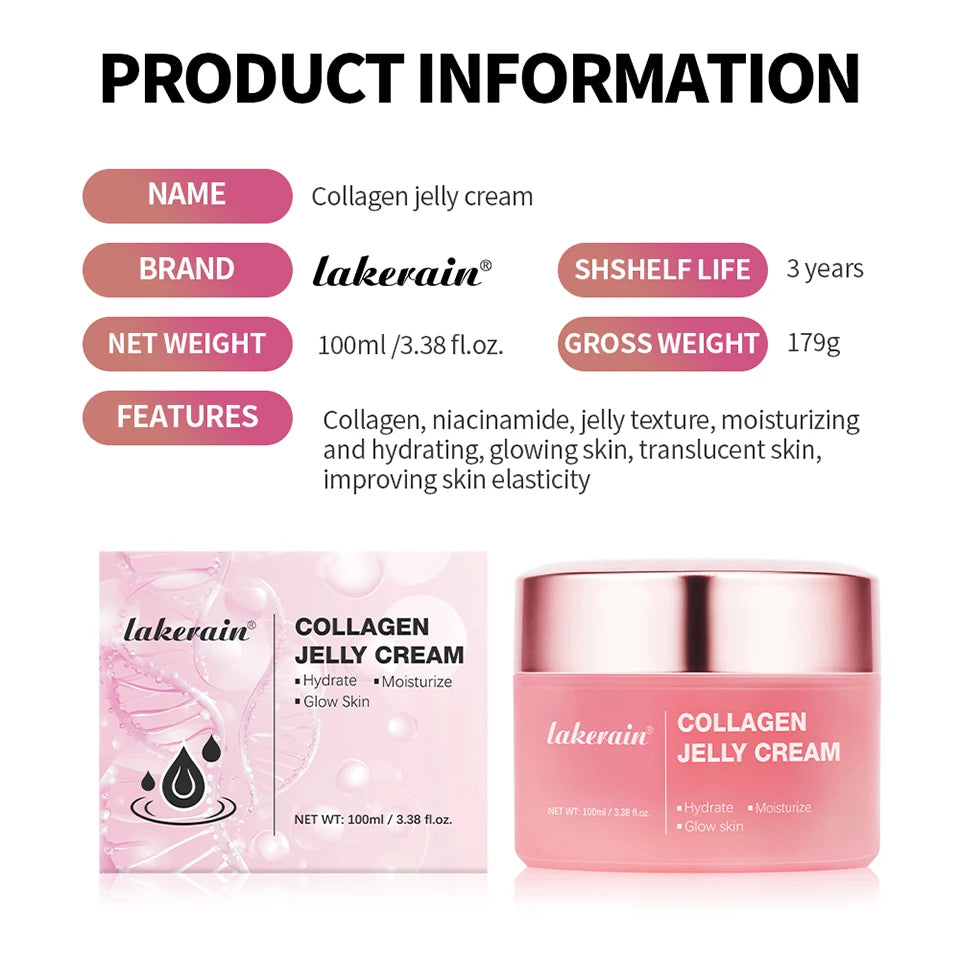 Deep Hydrating Collagen Jelly Cream Moisturizing Tightening Soothing Anti-Aging Firmness Hydration Cream Skincare Cosmetics