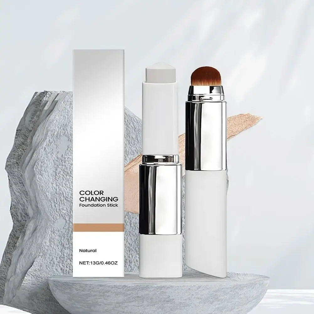 Color-changing foundation providing seamless skin tone adaptation for flawless makeup application