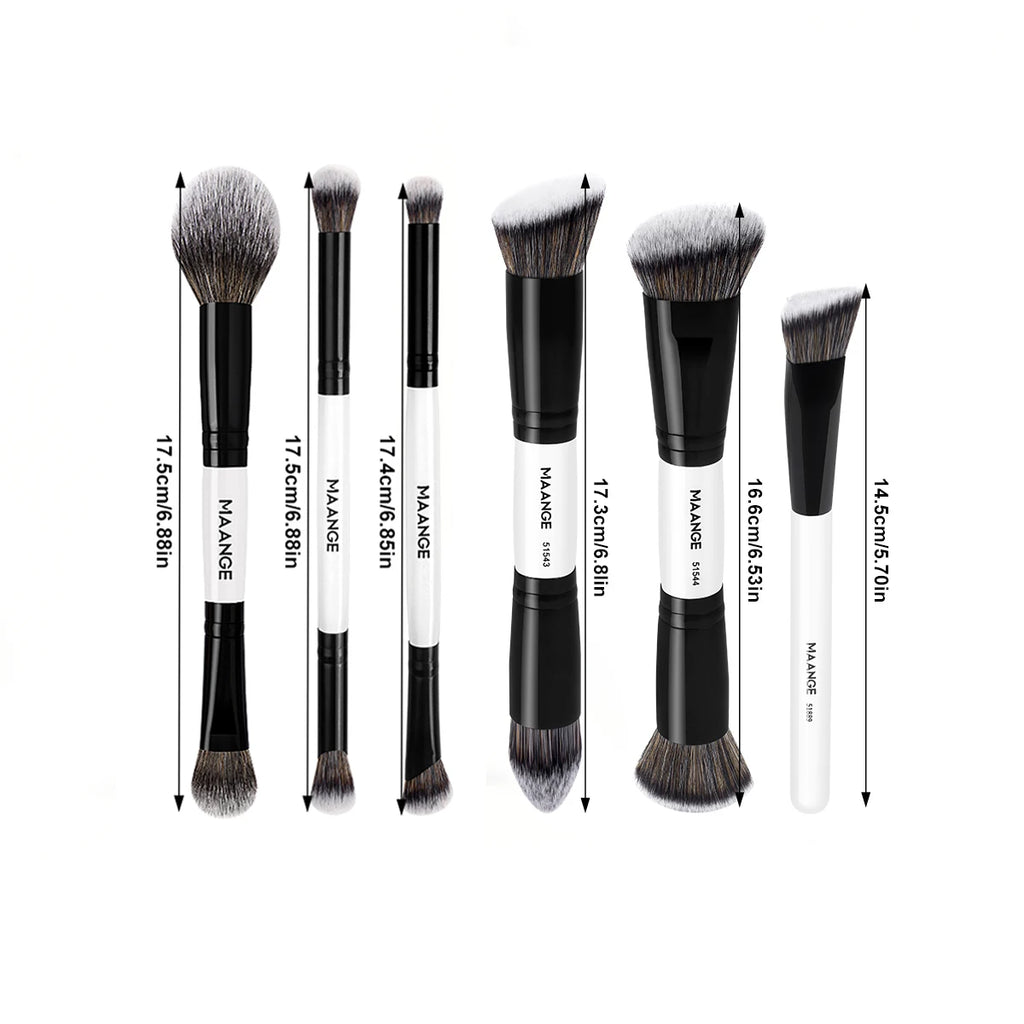 MAANGE Makeup Brushes 6Pcs Professional Synthetic Makeup Brush Set Foundation Concealer Kabuki Face Travel Makeup Brushes set