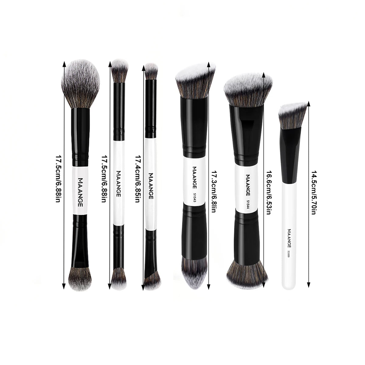 MAANGE Makeup Brushes 6Pcs Professional Synthetic Makeup Brush Set Foundation Concealer Kabuki Face Travel Makeup Brushes set